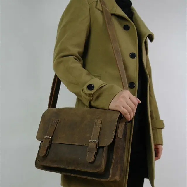 Vintage skóra Crazy Horse torba męska na ramię Crossbody torba męska torba torba ze skóry naturalnej mężczyzna wypoczynek skóra bydlęca 2020