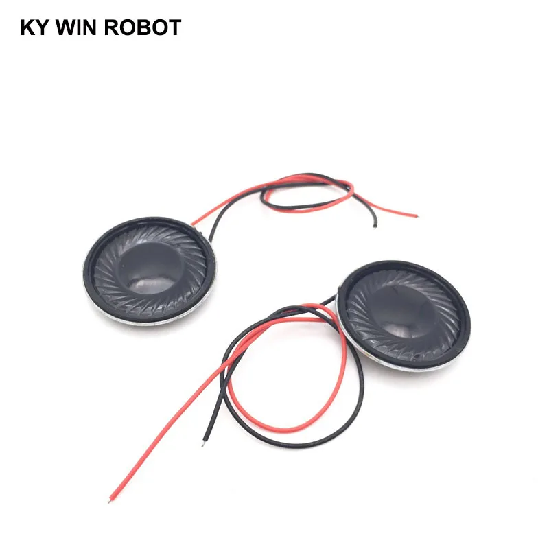 2 teile/los Neue Ultra-dünne lautsprecher 8 ohm 1 watt 1 W 8R lautsprecher Durchmesser 28MM 2,8 CM dicke 5MM mit draht länge 13CM
