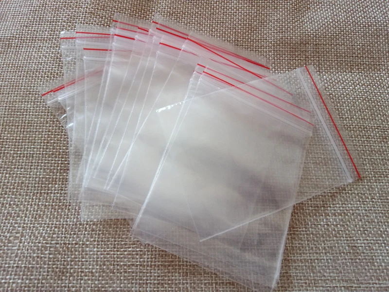 100pcs Mini Jewelry Ziplock Zip Zipped Lock Reclosable Plastic Poly Clear Storage Bags Thickness 0.08mm