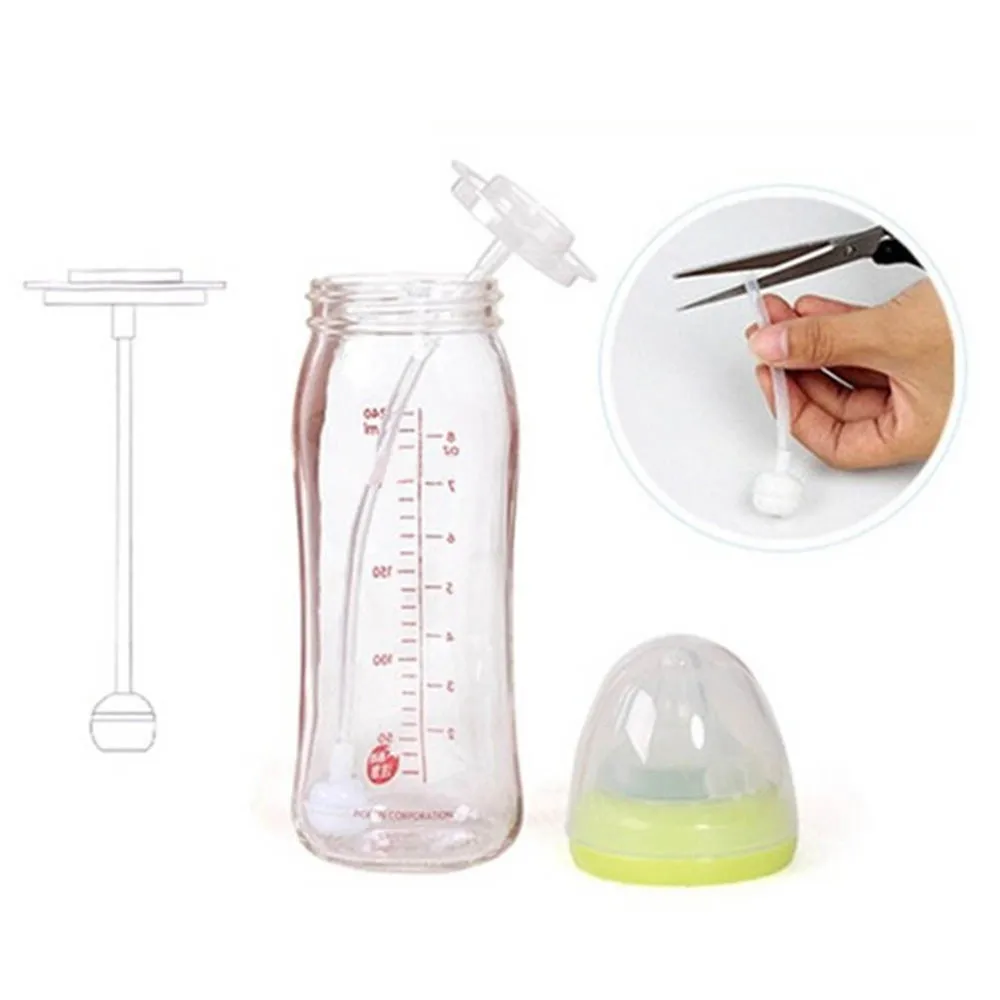 2 PCS Rotatable Baby Bottle Straw Feeding Accessories for Newborn Infant Standard Caliber Silicone PP Baby Bottle Accessories