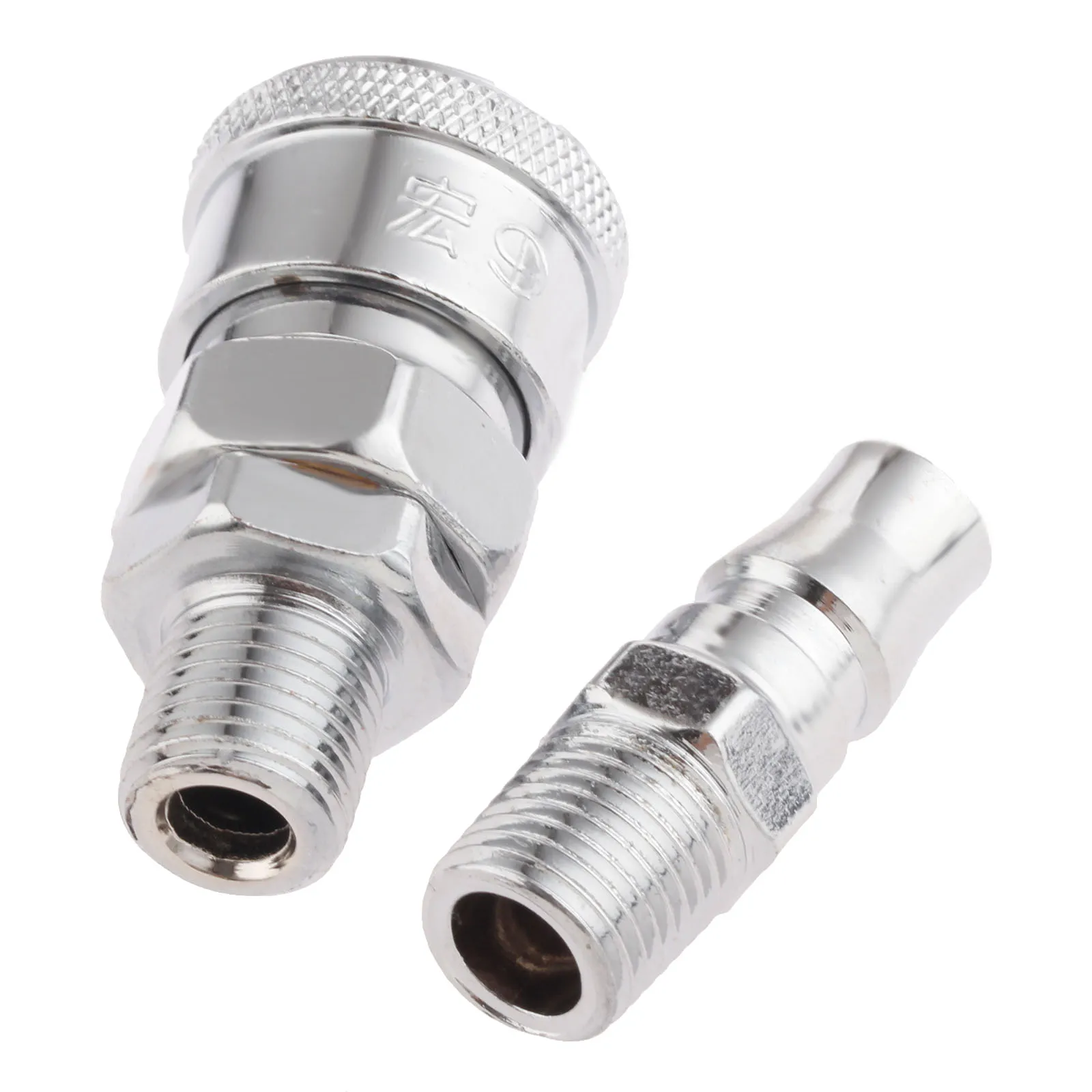 

2Pcs Iron Pneumatic Parts Euro Air Line Hose Compressor Connector Quick Release 1/4" BSP Male Thread Coupler Fitting SM20 PM20