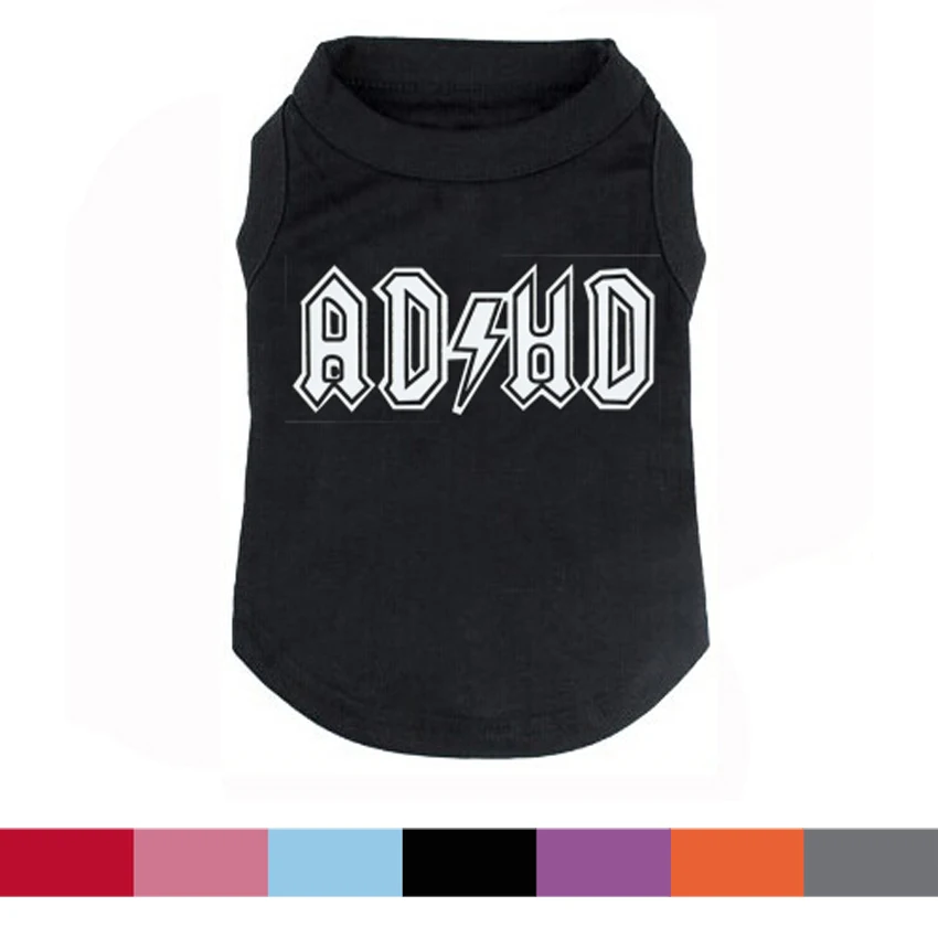 AD HD Printed Pet Puppy Clothes Shirts Tee Clothes T Shirts Tank Tees Top for Summer for Small Medium Large Dogs