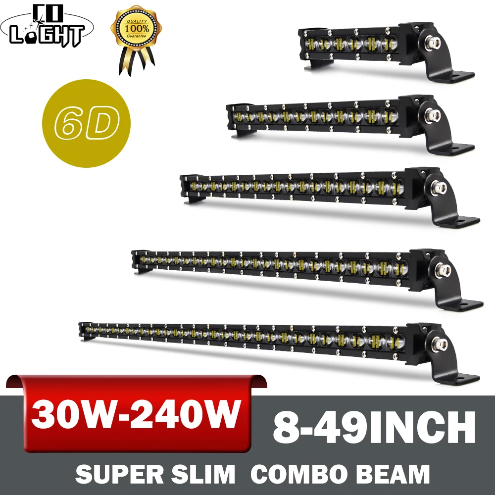 

CO LIGHT 30W 60W 90W 120W 150W 180W 210W 240W Led Bar 6D Led Light Bar Combo Auto Offroad Driving Light for 4X4 Niva SUV 12V 24V