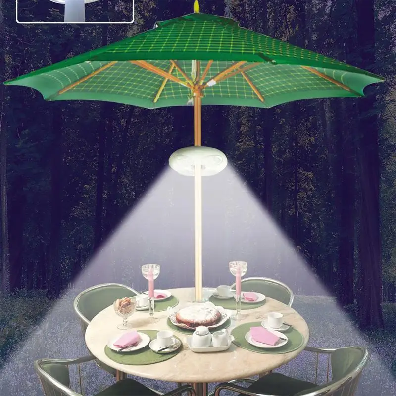 Super LED Light Umbrella Lights Garden Chargeable Parasol Cantilever Pool Cordless Stand Deck Table Outdoor Camping Accessories