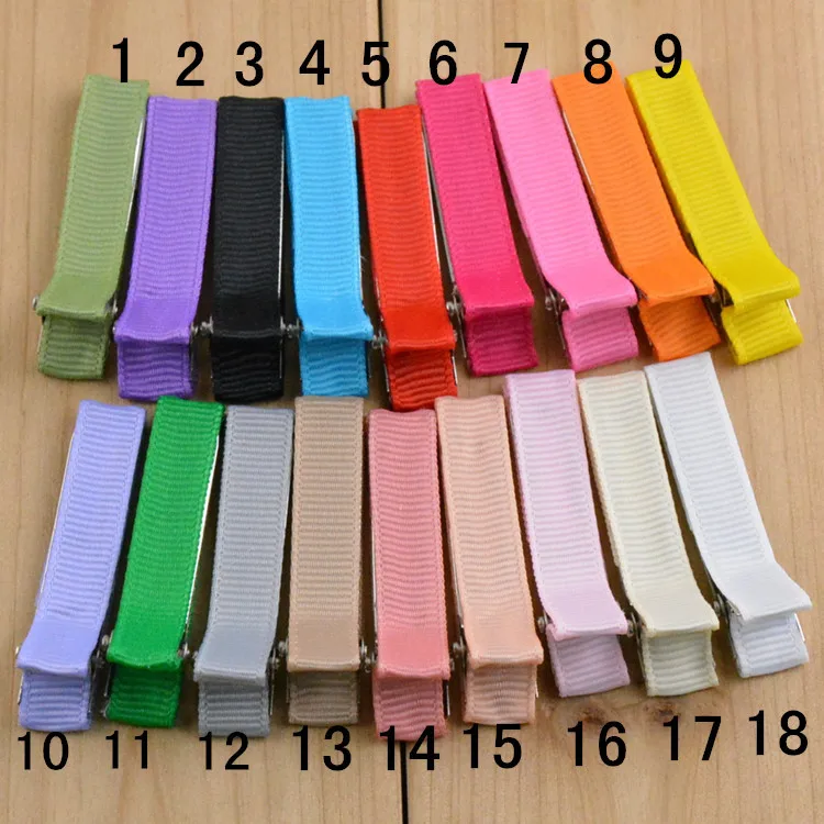 100 pcs/lot , Grossgrain ribbon fully lined alligator clips, 1.96" alligator clips