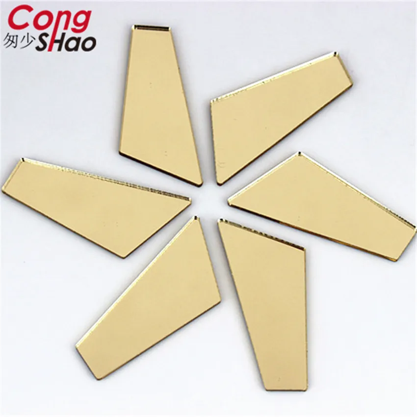 Cong Shao 16*40mm 20pcs Top Quality coffee mirror Hot fix Acrylic rhinestones flatback Stone crystal for DIY Costume trim ZZ3001