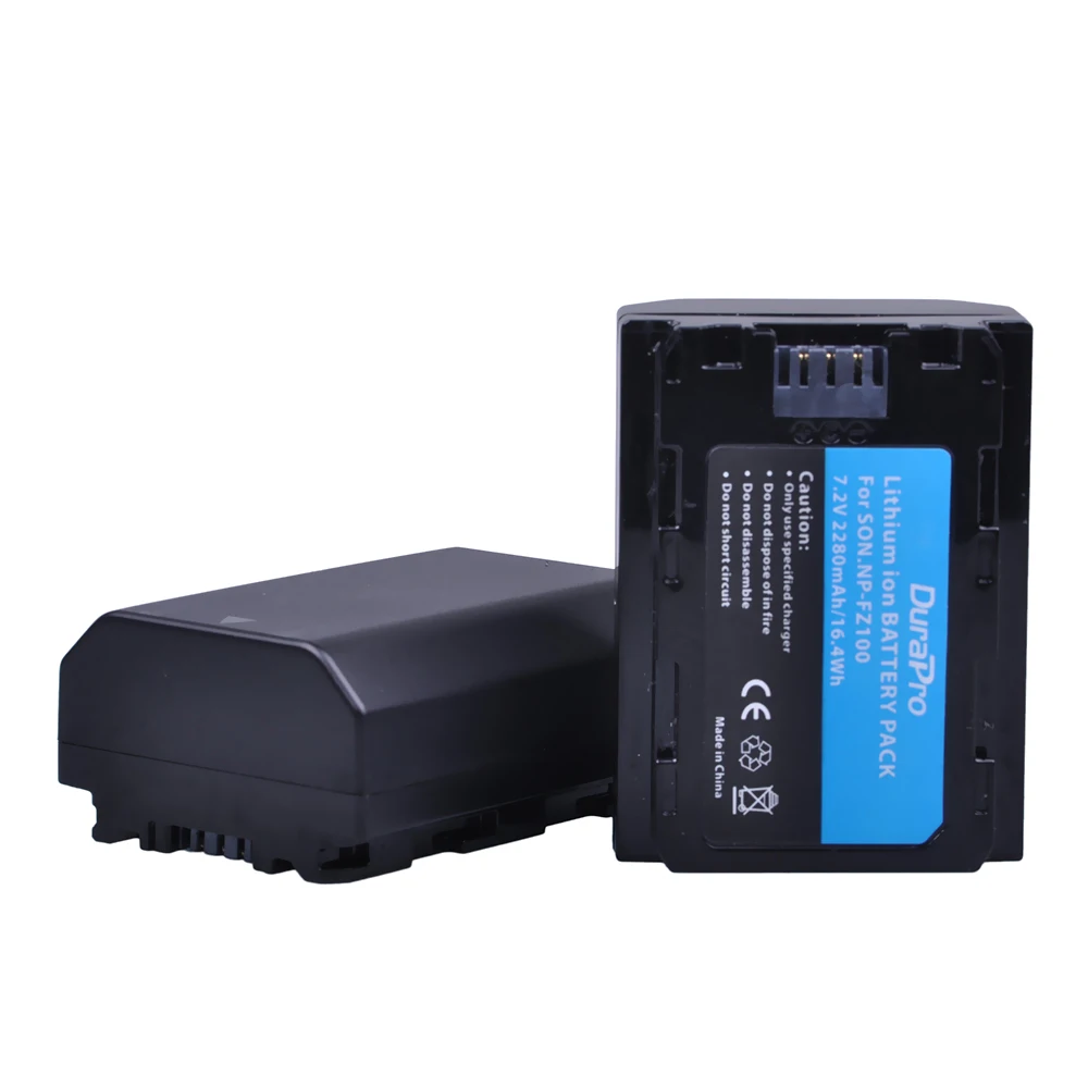 DuraPro 2PC 2280mAH NP FZ100 Battery + USB Charger for Sony BC-QZ1 Alpha 9, A7RIII, ILCE-7RM3,A9R, Alpha 9s,A6600,A6700 Camera