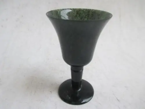 China's rare hand Carved yuanyang Sapphire jade Light transmission wine cup Goblet