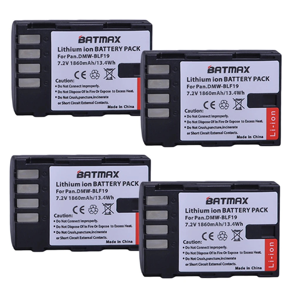 

4Pcs DMW-BLF19 DMW-BLF19E DMW-BLF19PP BLF19 BLF19E BLF19PP Battery for Panasonic Lumix GH3 GH4 GH5 DMC-GH3 DMC-GH4 DMC-GH5