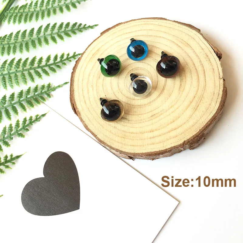 100pcs/50pairs 5 Colors Safety Eyes 10-12mm Blown Blue Silver Gold Green Plastic Eyes For Teddy Bear Doll Animal Puppet Craft