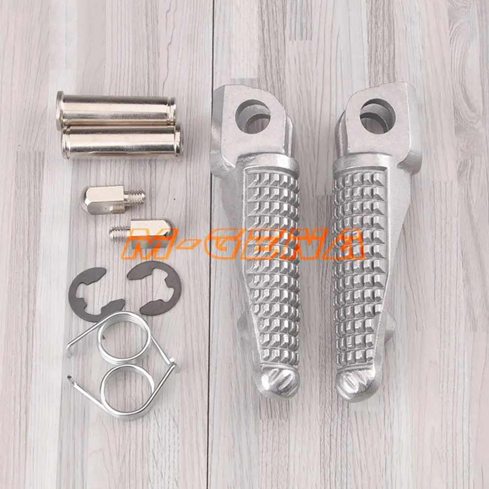 Motorcycle Front Rear Footrests Foot pegs For Kawasaki Z750 Z800 Z1000SX ER-6F ER-6N ZX6R ZX636 ZX9R ZX10R ZX12R ZX14R Silvery