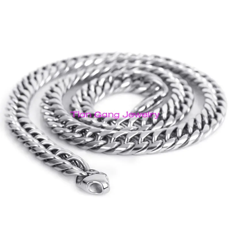 

Fashion Gift 8"-40" Huge Heavy Mens Chain Double CURB CUBAN 316L Stainless Steel Necklace or Bracelet Brand New Jewelry