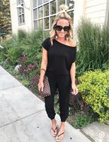 New Elegant Women Jumpsuit Off Shoulder Solid Short Sleeve Romper Female Streetwear Lace Up Jumpsuit One Pieces De Fiesta Mujer