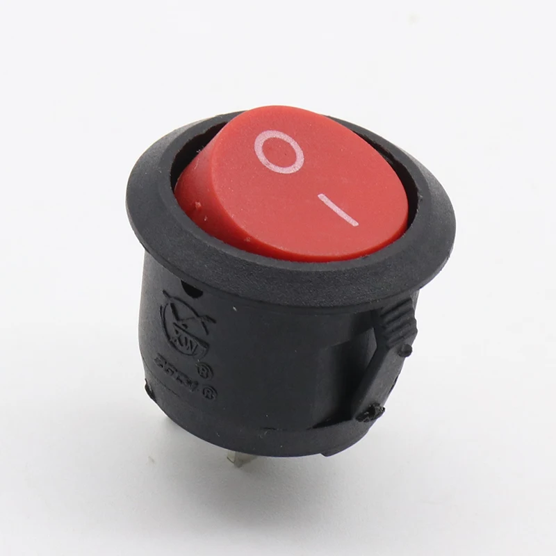 1 Pcs 23Mm Diameter Grote Ronde Boot Tuimel Rood 2 Pin On-Off Tuimelschakelaar 10A/125V 6A/250V