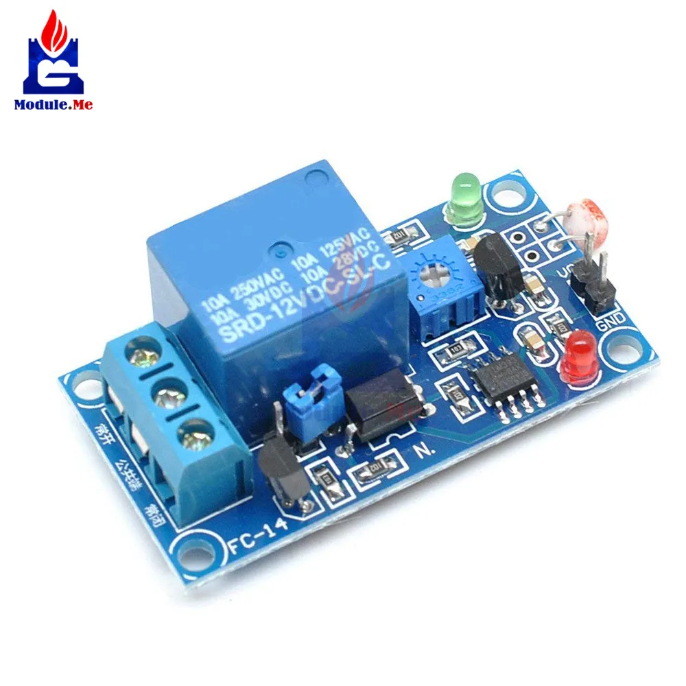 DC 5V/DC 12V Light Photoswitch Sensor LDR Photoresistor Relay Module Light Detection Photosensitive Sensor Board