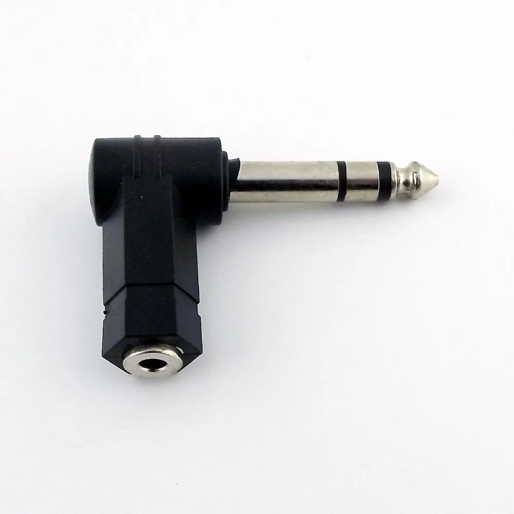 2 ชิ้น 6.35 มิลลิเมตร 1/4 "สเตอริโอ 3.5 มิลลิเมตรหญิง Jack Audio Adapter ปลั๊กชุบนิกเกิลสีดำ