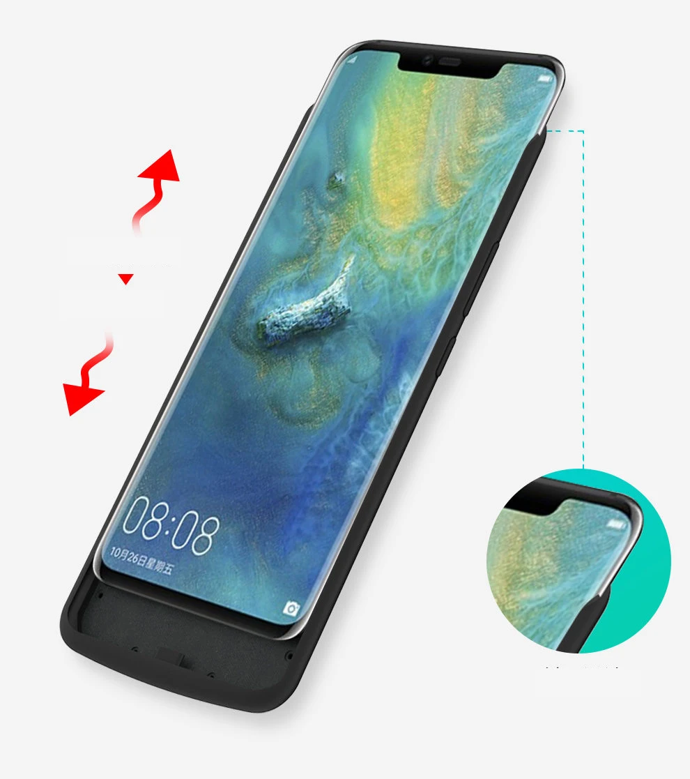 Чехол с аккумулятором для Huawei Mate 20 Pro, тонкий Ударопрочный силиконовый мягкий чехол с рамкой, внешний аккумулятор, чехол для зарядки