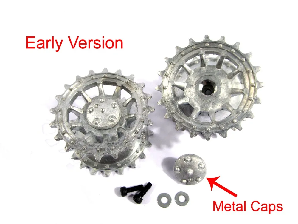 Mato 1 16 Tiger 1 metal sprockets early version with metal caps covers for Heng Long 3818 German Tiger 1 RC tank upgrade parts