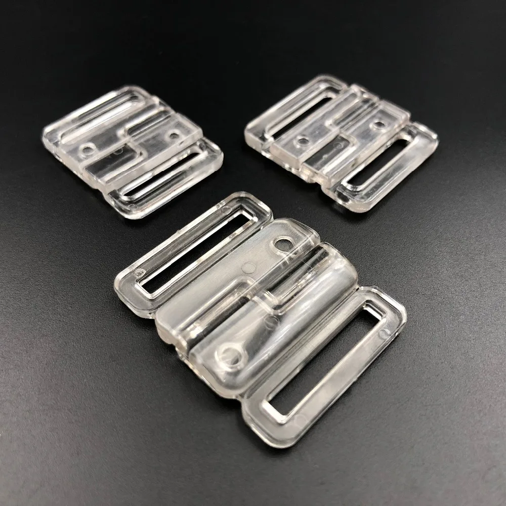 Clear Plastic Bikini Bra Clip Transparent Swimwear Clickers Front Clasp Quilt Buckle Back Hook 16mm/18mm/20mm