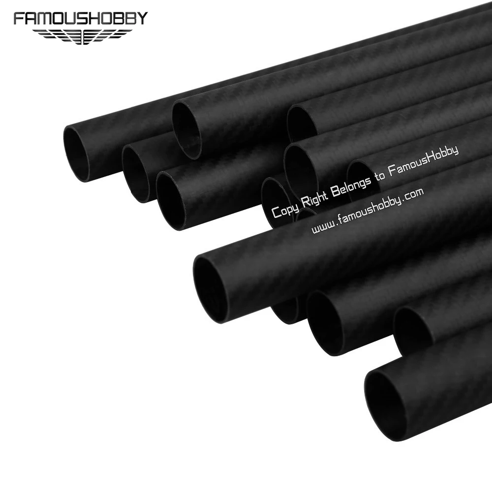 Famoushobby 1pc 38*35*500mm 100% pure full Carbon fiber tube boom pipe Twill matte For multi-copter HexA Oct