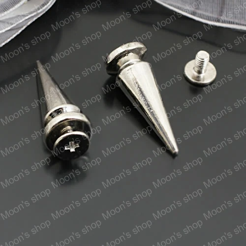 Wholesale 10*26mm Imitation Rhodium Bullet Alloy+iron studs / rivets Findings Accessories 20 pieces(JM3735)