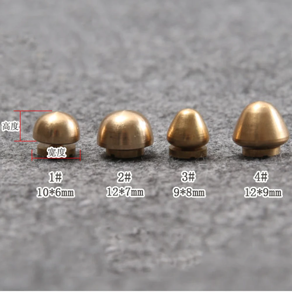 30pcs/lot 9 designs leather craft bag feet solid brass material screws studs rivet