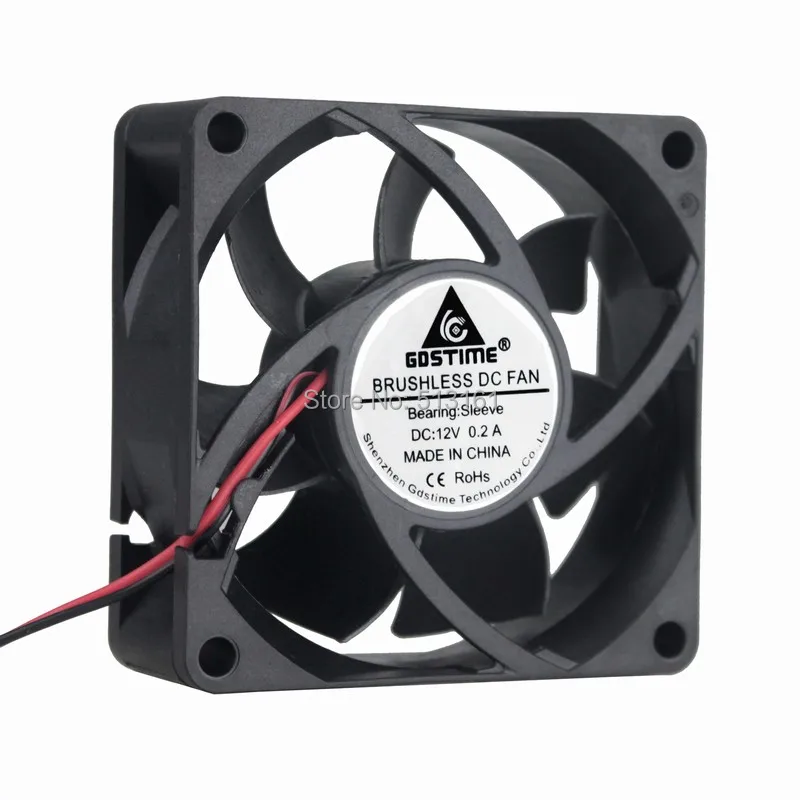 20pcs/lot Hot Sale Gdstime DC 2Pin 3inch 70mm Ventilation 7025 70mmx25mm 12V Fan