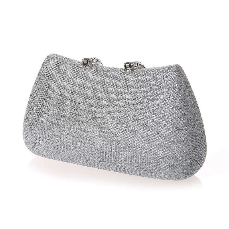 Classic Elegant Unique Design U Shape Diamond Clasp Clutch Bags Silver Color Women Evening Bags Female Clutches Party Purse