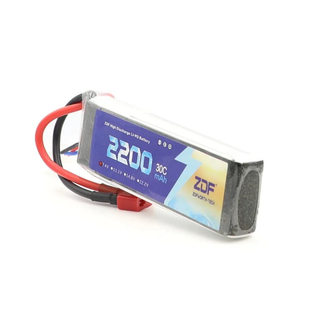 ZDF 7.4V 2200mAh 30C batteria Lipo 2S batteria LiPo batteria ai polimeri di litio per elicotteri RC batteria per auto RC Drone