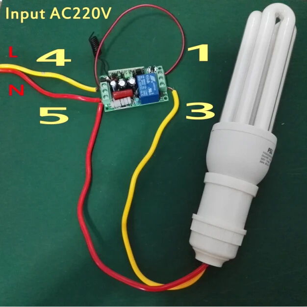 Transmissor remoto adesivo para parede, ac 220v, interruptor remoto com relé, lâmpada led para casa, desliga e funciona com controle remoto