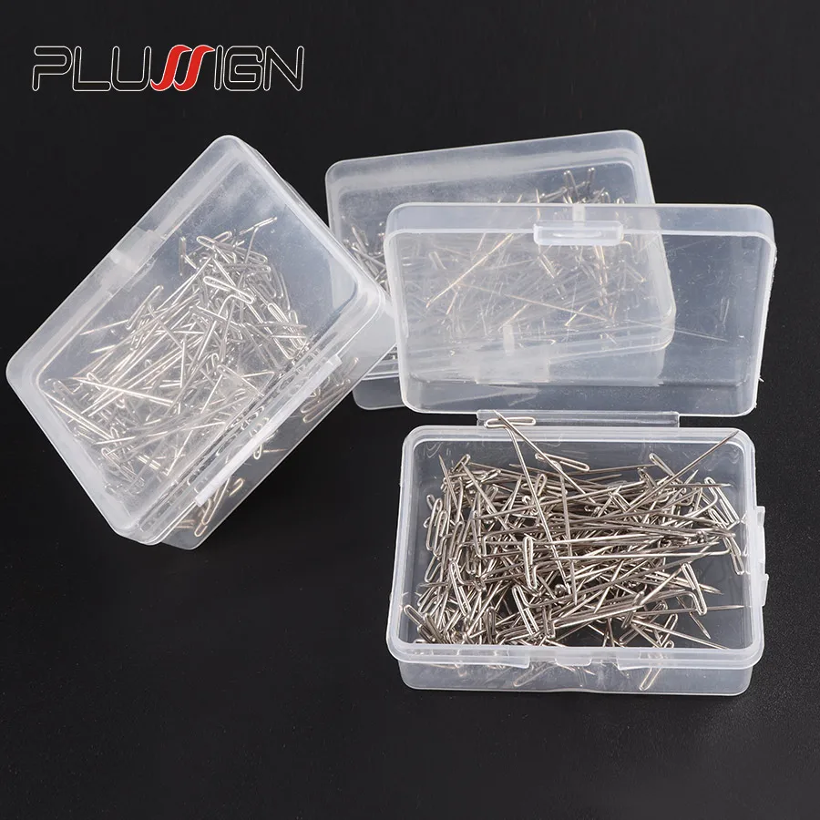 50 adet/kutu 100 adet/kutu T Pins iğne üzerinde peruk için köpük kafa tarzı kafa dikiş saç Salon araçları t-pins peruk Pin için blok 38mm uzunluk