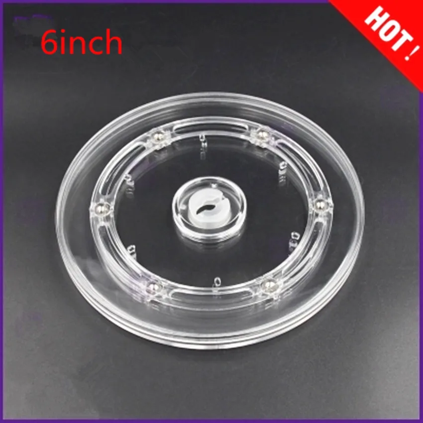 Diameter: 6inch Transparent Acrylic rotary  Lazy Susans turntable display rack rotating base swivel plate