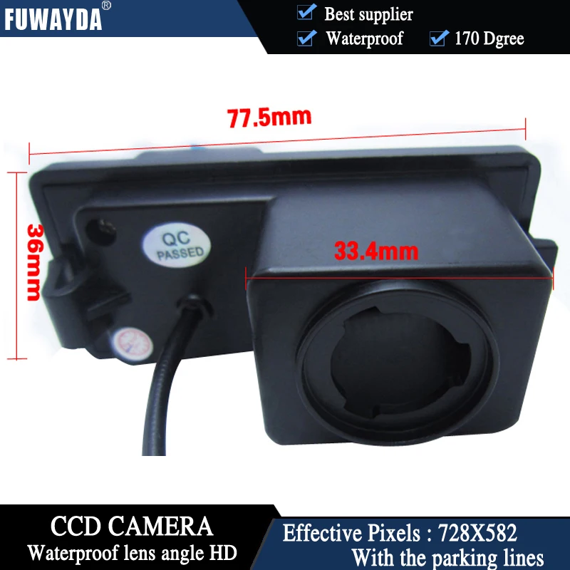 FUWAYDA Color CCD Chip Car Rear View Camera for Ssangyong Rexton Ssang yong Kyron + 4.3 Inch rearview Mirror Monitor waterproof