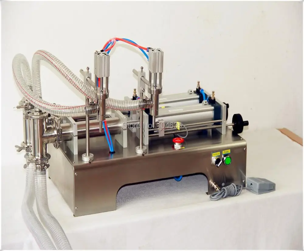 2หัวฉีดเครื่องบรรจุของเหลวน้ำบริสุทธิ์น้ำโรตารี่วาล์ว50-500Ml ขวดเชิงปริมาณบรรจุและบรรจุอุปกรณ์