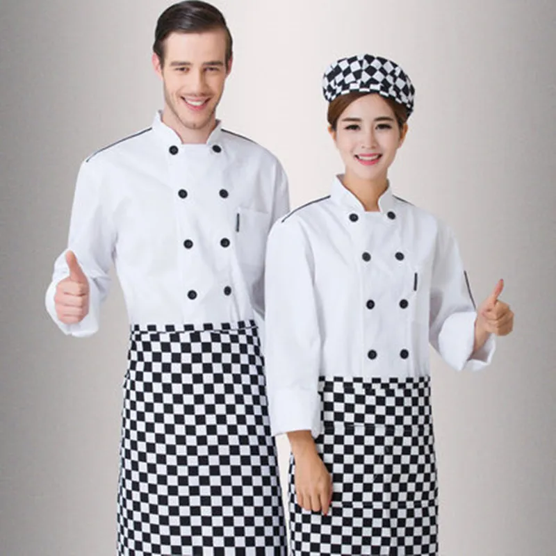 New Autumn Winter Food Service Kitchen Chef Jackets Uniform Long Sleeve Hotel Cook Workwear Clothes Restaurant Chief Clothes