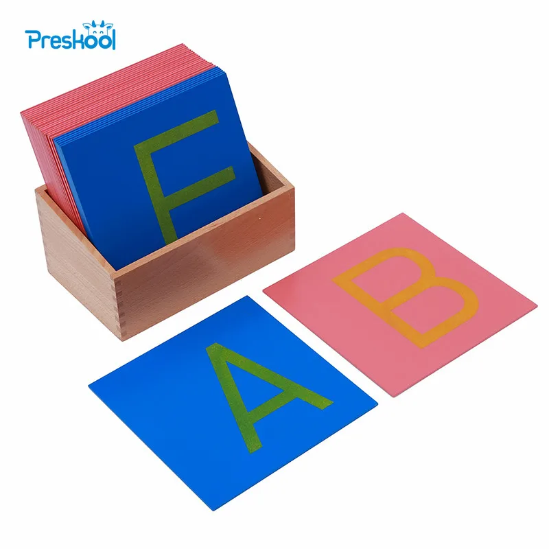 Baby Toy Montessori Sandpaper Letters Capital Case Print with Box Early Preschool Brinquedos Juguetes