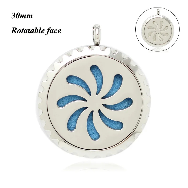 New arrival! 30mm diffuser pendant necklace 316L stainless steel twist aromatherapy lockets with rotatable face