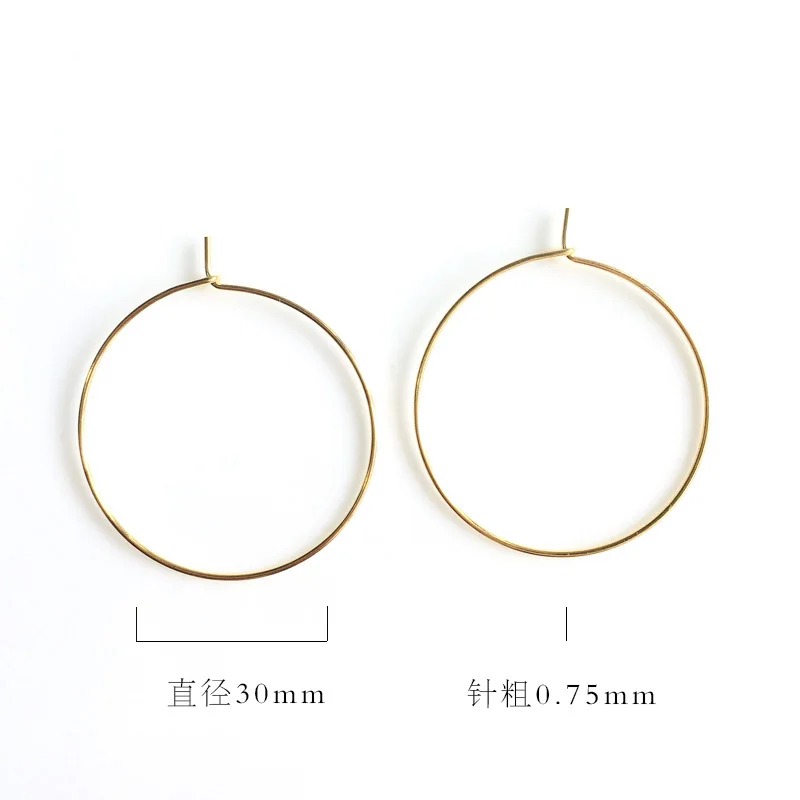 wholesale 10 pairs/lot golden gold silver color ear hoop craft findings jewelry making DIY for women 20mm/25mm/30mm