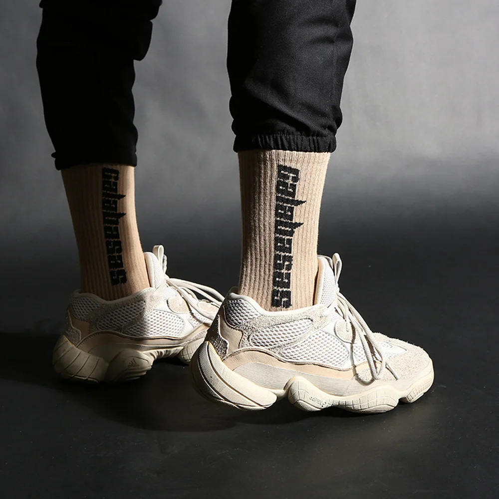 Men Socks New Hip Hop Unisex Fashion Calabasas Lettering Sports Socks Meias Harajuku Calcetines Casual Streetwear Crew Socks