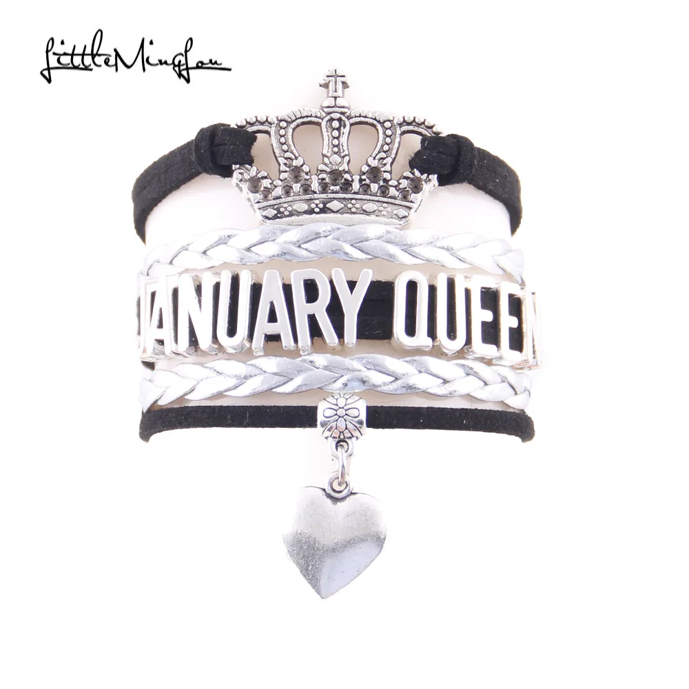 Crown Charm January Queen Bracelet Queen Borns In January Women Bracelets & Bangles For Women Jewelry Birthday Gift