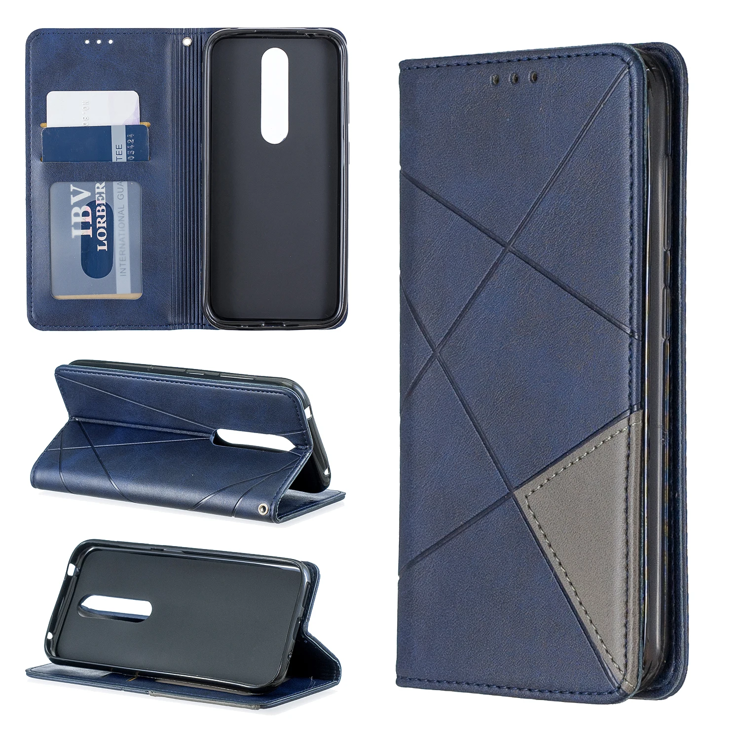 Diamond Leather Case for Nokia 3.2/ 2.2/ 4.2/ 1 Plus / Wallet Folding Flip Case with Kickstand Card Holder Protective Cover