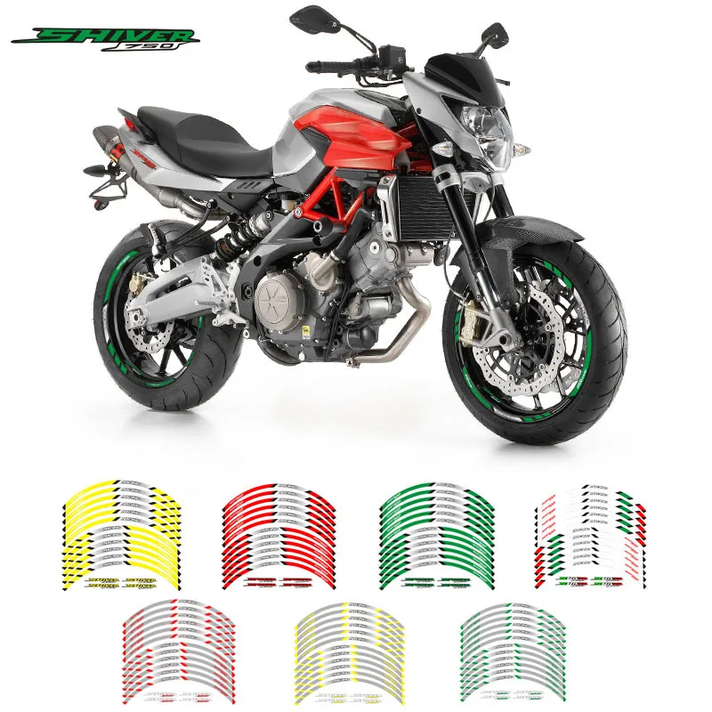 

New 12 Pcs Fit Motorcycle Wheel Sticker stripe Reflective Decals Rim For Aprilia SHIVER750