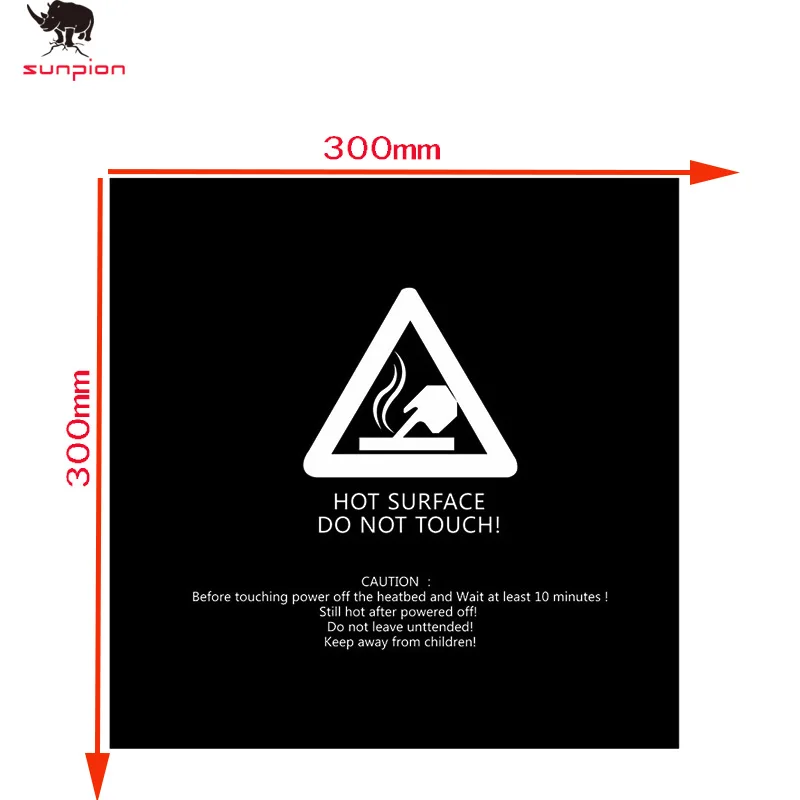 

Sunpion Black Frosted Heated bed Sticker Build Sheet High Temperature Resistance 3D Printer Sticker 300*300 11.4*11.4 5Pcs/lot