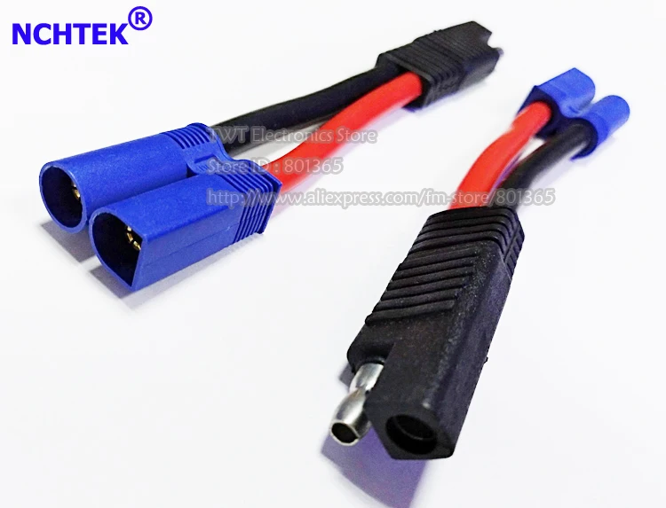 

NCHTEK SAE to EC5 Male Plug Power Automotive Wire Adapter Connector Cable About 12CM / 10PCS