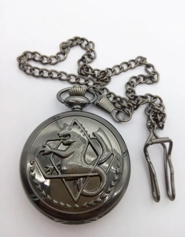 full metal Alchemist men gift quartz Good quality steampunk FOB chain pocket watches 20pcs/lot