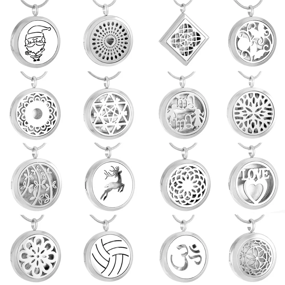 

Essential Oil Diffuser Necklace Aromatherapy Pendant Perfume Jewelry Elephant/Wave Cage with Stainless Steel Chain