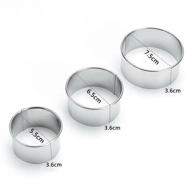 3 Stück runde Ausstechformen aus Edelstahl, zum Ausstechen von Teigblättern für Kuchen und Gebäck, DIY-Backwerkzeug, Küchenhelfer für süße Leckereien. – Detail 7