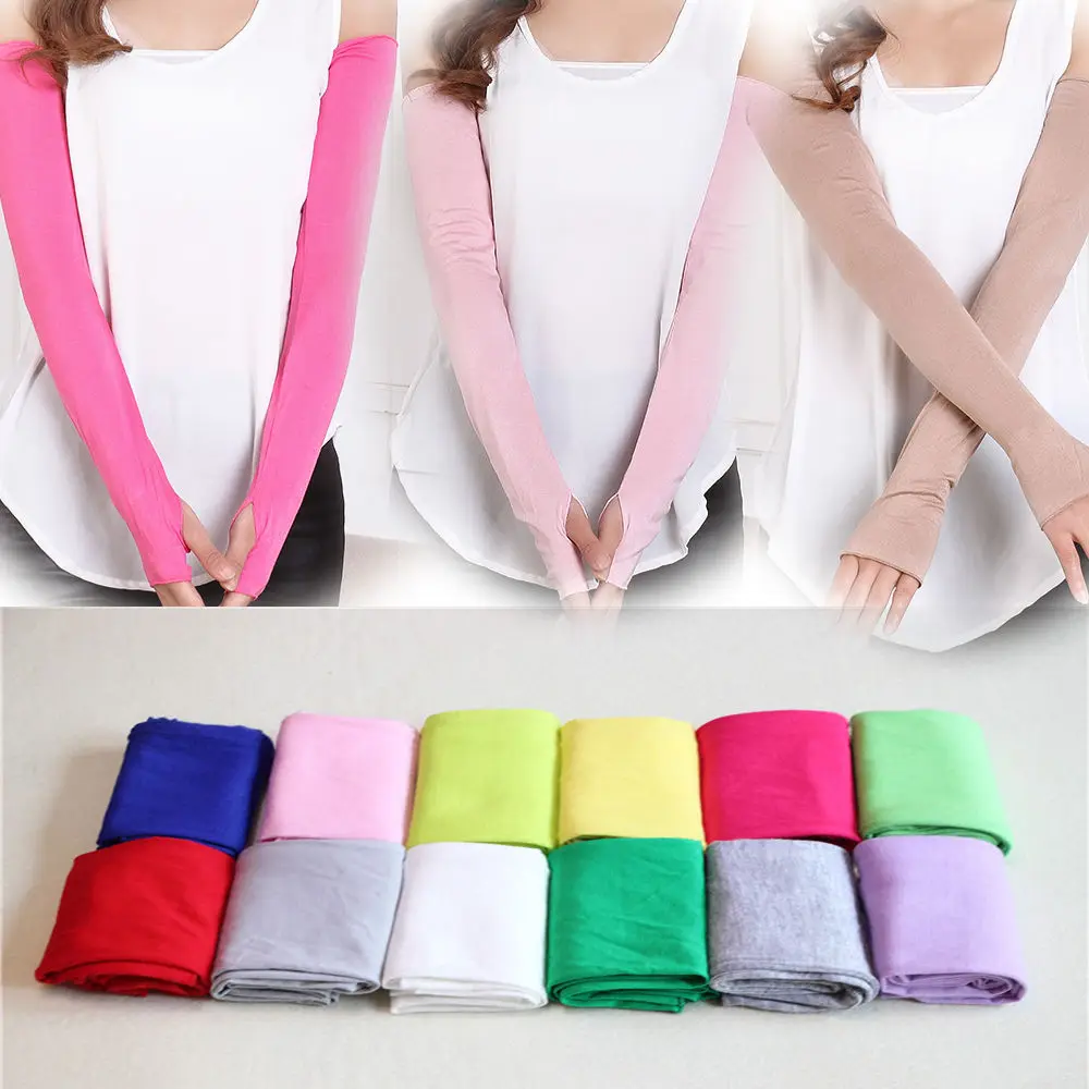 1 Pair 20 Colors Cosy Women Girl Arm Warmer Cotton Long Fingerless Gloves Fashion clothing accessories