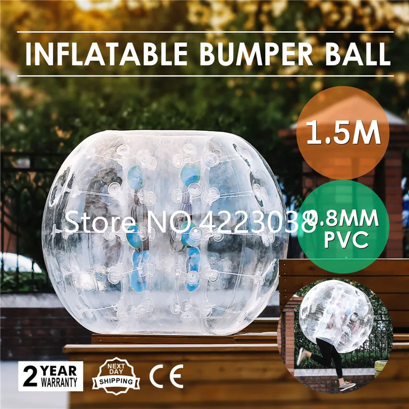 Gratis Verzending Bubble Voetbal 0.8mm PVC 1.5M Bubble Voetbal Opblaasbare Bal Bumper Menselijk Klopper Zorb Bal voor volwassen