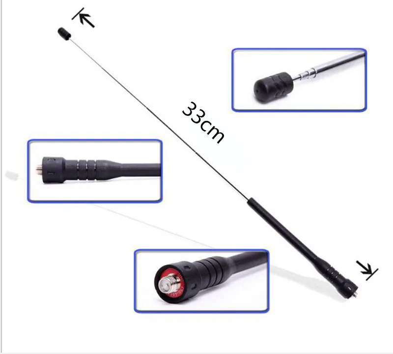 Baofeng-antena hembra sma-f de alta ganancia, dispositivo extensible para Uv-5R, Bf-888s, Uv-82, telescópica, Walkie Talkie, cb